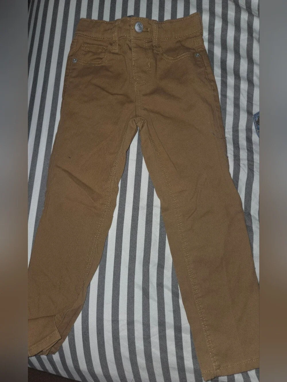 Neutral Tan Kids Pants with Classic Five-Pocket Styling